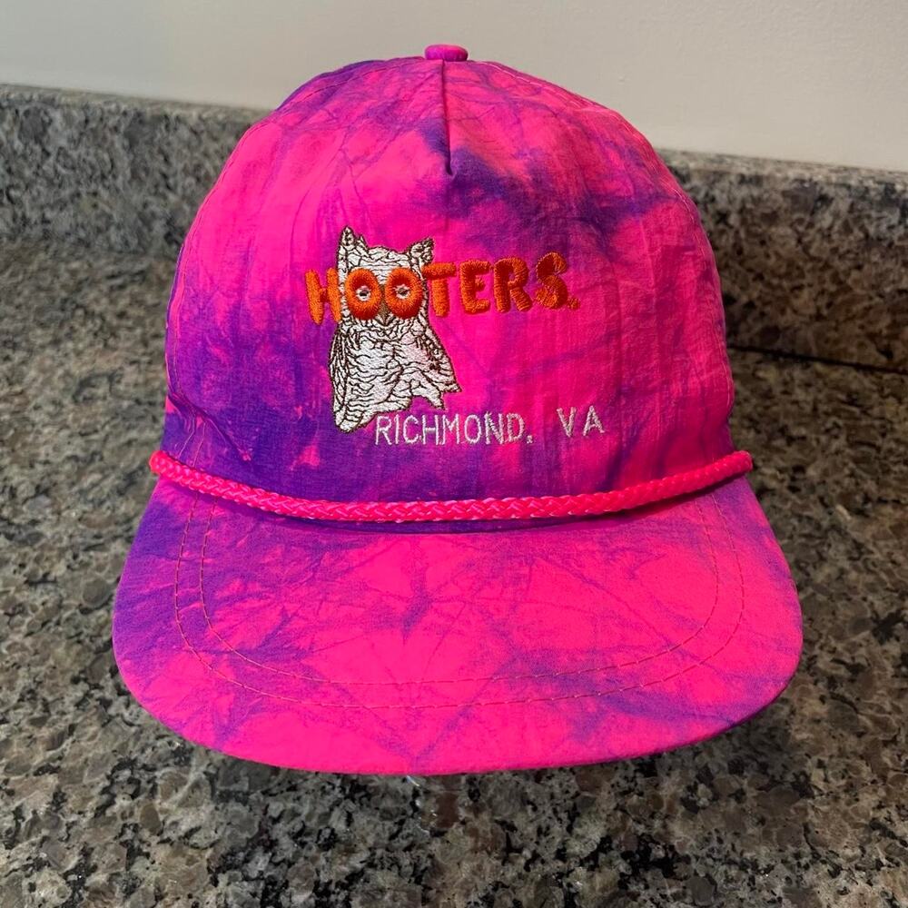 Vintage Hooters Neon Pink Tie-Dye Richmond, VA Hat
